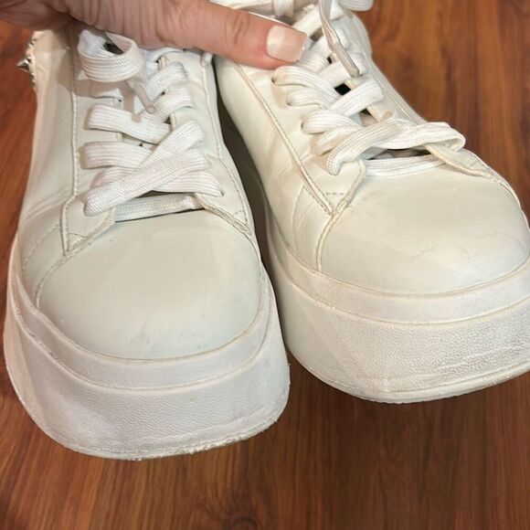 ASH white leather studded platform sneakers size 7 - Picture 4 of 6